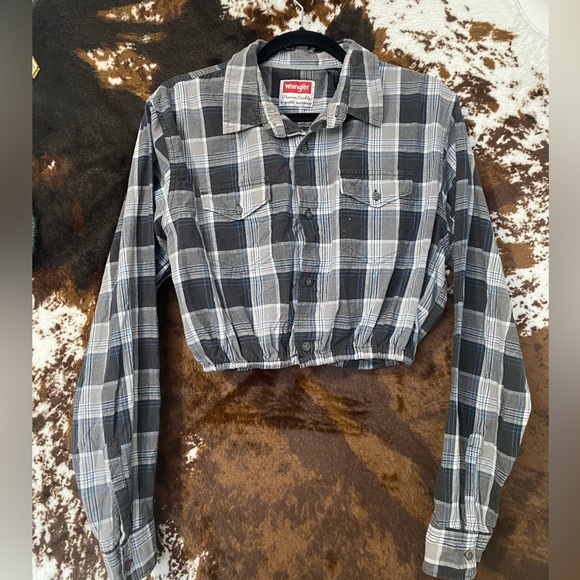 Vintage Wrangler Plaid Rework Crop - Picture 1 of 4